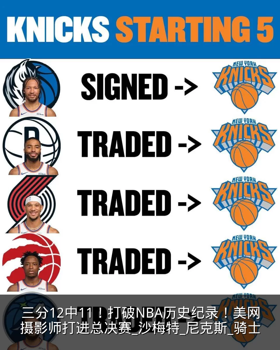 三分12中11！打破NBA历史纪录！美网摄影师打进总决赛_沙梅特_尼克斯_骑士